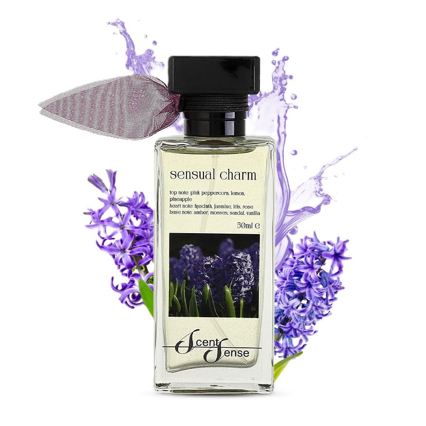 ScentSense Sensual Charm Eau de Parfum for Women 1.7oz - Pink Pepper Iris Rose Chypre Perfume | Playful Sophisticated Feminine Fragrance | All-Occasion Women's Scent